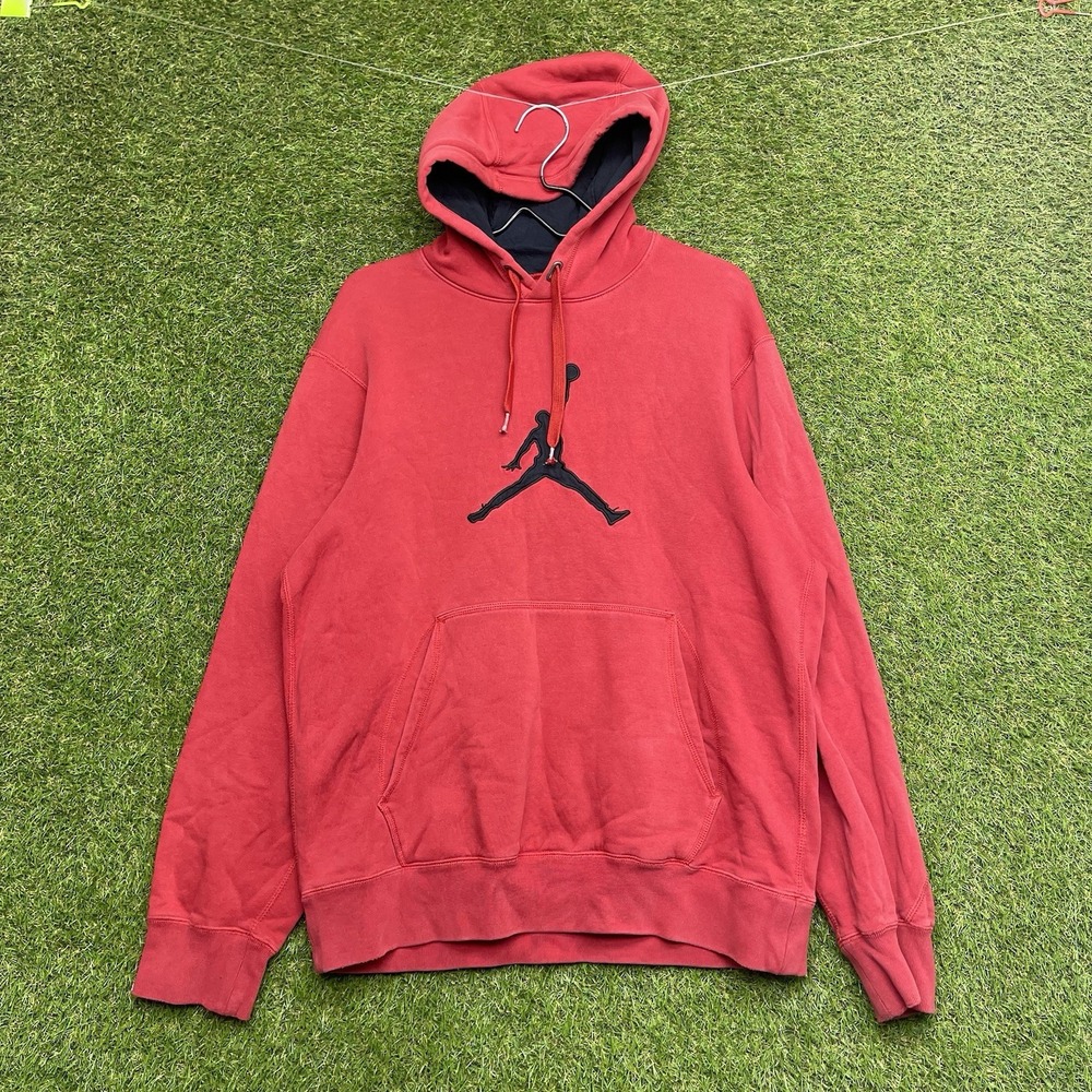 Air Jordan Hoodie Mens Large Sweatshirt Sportswear Pullover Jumpman Y2K Red